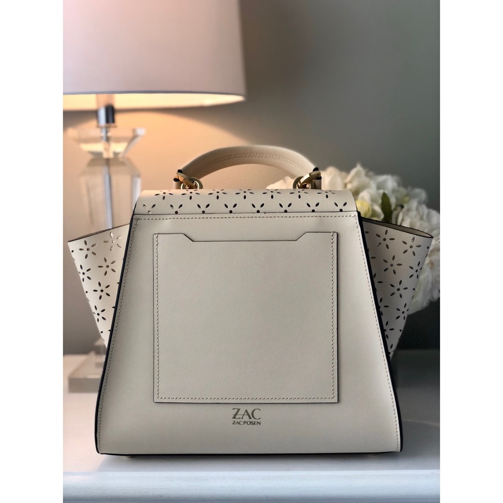 NWT Zac Posen Feminine Lasercut Eartha Floral Ivory Purse - Picture 9 of 13